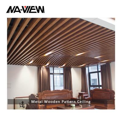 China Artistic High Quality Linear Metal Grain Aluminum Decorative Wood Ceiling Beams for sale