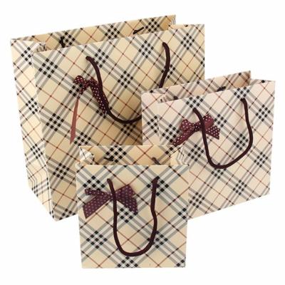 China Business Lattice Recyclable Luxury Paper Bag for sale