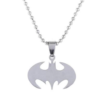 China Fashion Metal Necklace Stainless Steel Custom Design Pendant Silver Bat For Men for sale