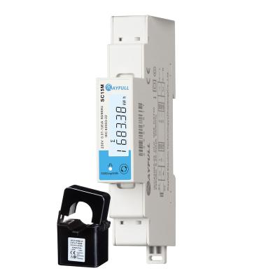 China Rayfull SC15M 1 Phase CT Connect Multifunctional RS485 Modbus Energy Meter for Smart Buildings SC15M for sale