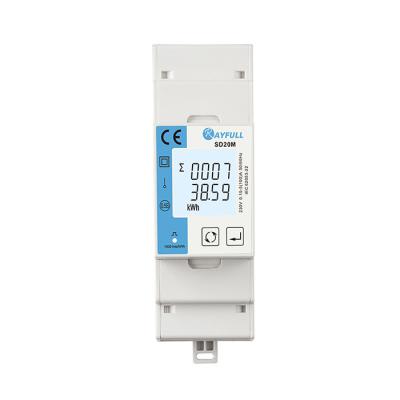 China Rayfull SD20M 1 Phase 2 Wires Energy Consumption RS485 Modbus Power Meter for Payment System SD20M for sale