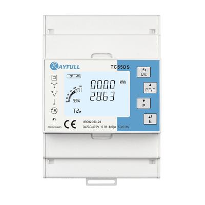 China Rayfull TC55DS 3 Phase DIN Rail RS485 Modbus Energy Meter for Residential Measurement TC55DS for sale