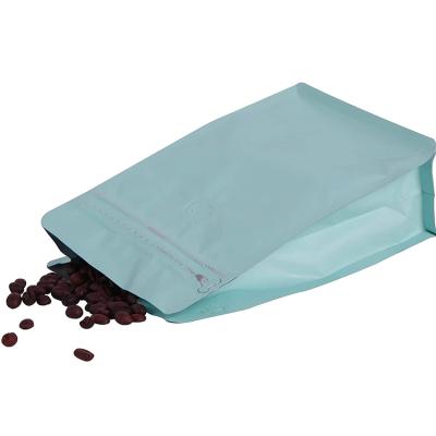 China Recyclable Coffee Bags with Valve Matte Metlic Coffee Aluminum Foil Bags Square Bottom Stand Up Pockets Zip Lock Stand Up Coffee Bags for sale