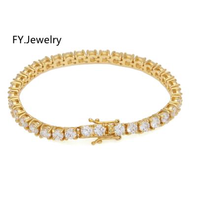 China Hiphop Tennis Bracelet With CZ Hiphop Diamond Tennis Chain For Men's Zirconia Bracelets Gift Wholesale Jewelry for sale