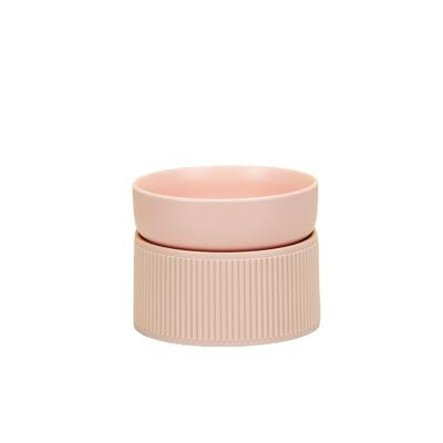 China Sustainable Hot Sale Custom Cat Dog Neck Protection Ceramic Pet Bowl High Quality Detachable Ceramic Dog Bowl for sale