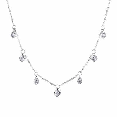 China TRENDY Dangling Geometric Shapes Necklace Pendants 925 Sterling Silver Necklaces For Women Chains Miner Jewelry Accessories Jewelry for sale