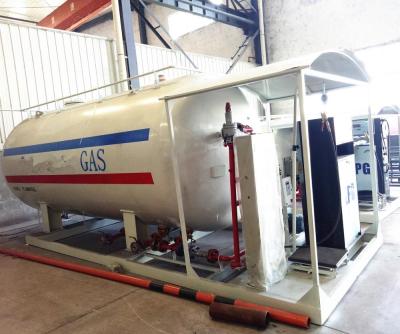 China Building material stores mobile 5 tons (about 10,000 liters) LPG filling skid station for filling car for sale