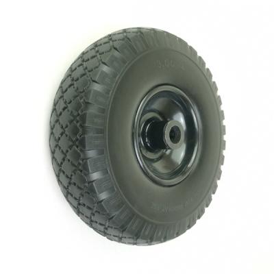 China Golf Cart Flat Wheels and Tires 10 Inch 3.50-4 3.50-4 Flat Free PU Foam Wheels Puncture Proof Wheels for sale