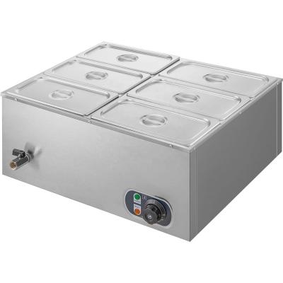 China Stainless Steel Guangzhou Sale Hot Fast Food Cooking Equipment Electric Soup Bain Marie HT-6VT for sale
