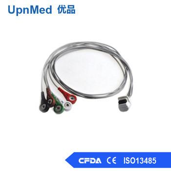 China Mortara Holter 5-lead ECG cbale with wires,Snap,AHA for sale