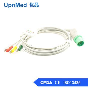 China Nihon Kohden BSM-7102A/TEC-5200A 3-lead ECG Cable with leadiwres for sale