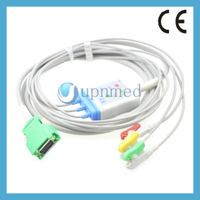 China OPV-1500 Nihon Kohden 20pin ECG cable with 3 lead wires for sale