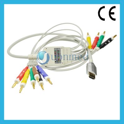 China HDMI One piece 10 lead EKG Cable with lead wires for sale