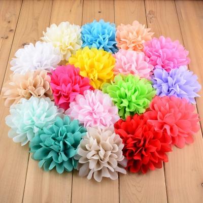 China Soft and comfortable 4 inch infant head chiffon flower can add hair band hair clip hair band and other DIY accessories for sale