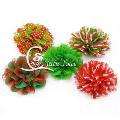 China Cloth& lace up hot sale chiffon hair flowers for girls, headbands lace up chic flowerds for sale