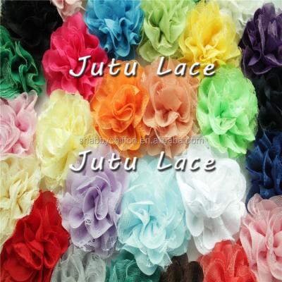 China Stock Fashion Chiffon Shabby Flower Lace Lace Up Handmade High Quality Hair Accessories For Babies Cute Headbands Hair Accessories for sale