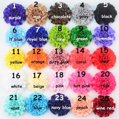 China Newest DIY babies hair accessory 5cm satin wrinkle fabric flower,chiffon flower for baby headwear headband for sale