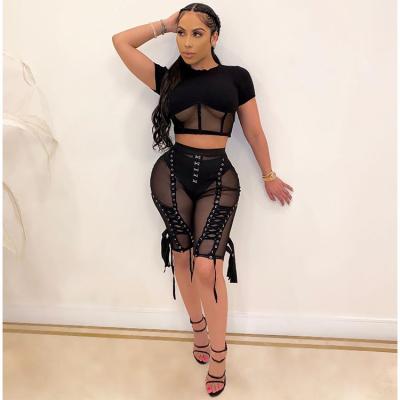 China New Skinny QUICK DRY Women See The Top Pants Mesh Lace Sexy Summer Waist Shorts for sale