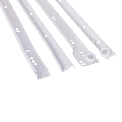 China Easy Installation Furniture Wardrobe Drawer Runner Roller Guides Sliding Powder Coated Telescopic Drawer Slide with telescopic brake for sale