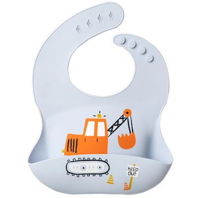China Contemporary BPA Free Kids Adjustable Bibs Child Easy To Clean Dining Tools Food Grade Tableware Silicone Baby Bib for sale