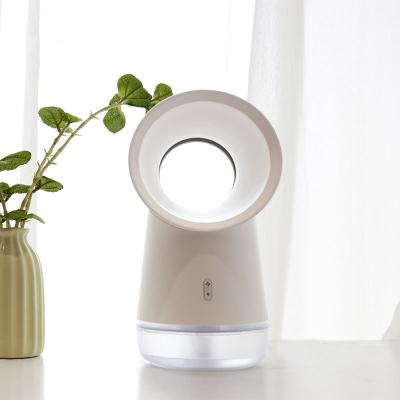 China USB Small Mini Leafless Desktop Vertical Speed Fan Student Dormitory Office Household Humidification Regulation Spray Fan Small Mini for sale
