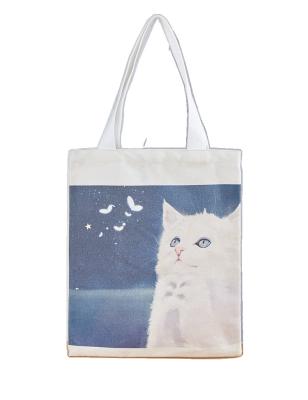 China Recyclable 2021 Hot Sale Cotton Shopping Tote Bag With Custom Logo Printed Ladies Handbags Canvas Bag for sale
