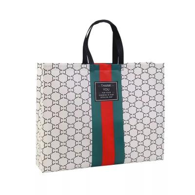 China Recyclable Customised Type Pp Carry Grocery Tote Bag Non Woven Bag laminating with Reinforced Handles for sale