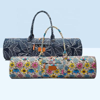 China Wholesale New Duffel Yoga Exercise Bag Cotton Canvas Organic Yoga Mat Bag With Handles Exercise Yoga Mat Carry Bag for sale