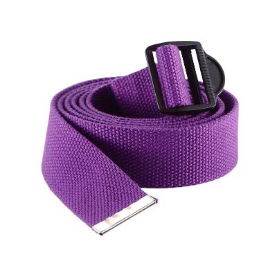 China Polyester Yoga Belt With Strap Buckle Yoga Stretch Belt Yoga Strap 240cm With D Buckle for sale