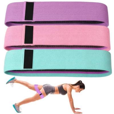 China Yoga Exercise RTS Fitness Stretch Cotton Fabric Hip Training Resistance Band Tension Ring Body Shaping for sale