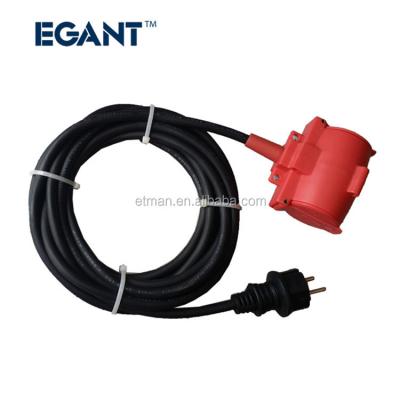 China Industrial Rubber Cable Extension Cord 16A 250V VDE Rubber Cable H07RN-F 3G1.5 Power Cord Black for sale