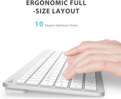 China iClever GK08 Wireless Wireless Keyboard and Rechargeable Wireless Mouse Keyboard Ergonomic Full Size Design with Number Pad, 2.4G for sale