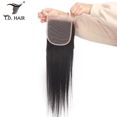 China 100% Full Cutilce Hair Aligned Indian Natural Black Straight Swiss Lace Closure 4*4 Lace Closure Supplier Pelo Humano Hair Closure for sale