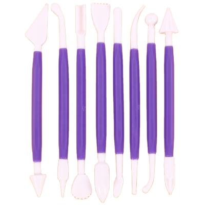 China Workable Set of 8 Pieces Dessert Cake Cutting Pen Fondant Carving Knife Biscuit Cutting Tool Kitchen Baking Tool for sale
