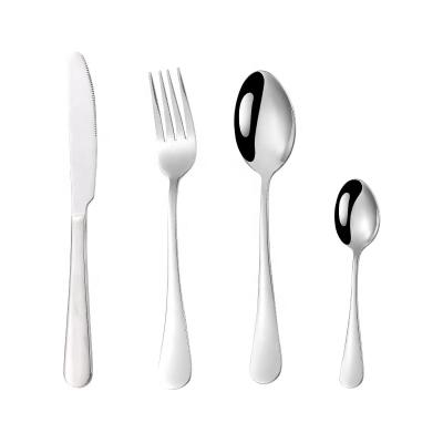 China Sustainable Stainless Steel Dinnerware Set, 4PCS Portable Steak Knife, Fork And Spoon for sale