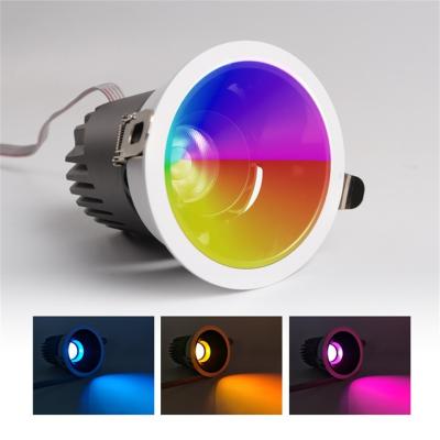 China Ceiling Spot Downlight 20W LED Recessed Spotlight with Adjustable Luminous Value and Colorful Lights for sale