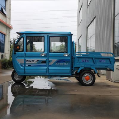 China Passenger Fast Speed Longer Range Electric Cargo Tricycle Closed Cabin 4 Seats Delivery Van for sale