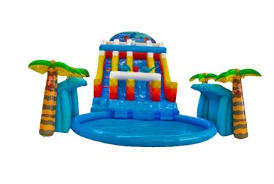 China Aldult Outdoor Rental Inflatable Large Water Slides With Bouncy for sale