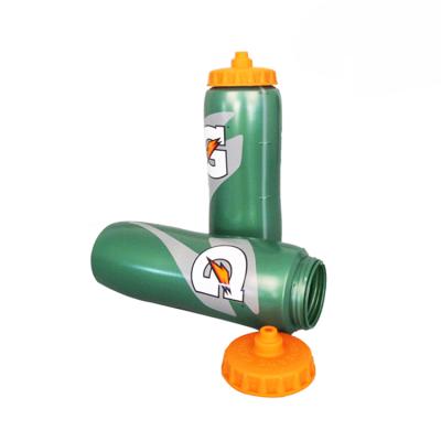 China CE Standard Style 1000ml Green PE Plastic New Adult Sport Viable Bottle Wholesale Gatorade Water Bottle for sale
