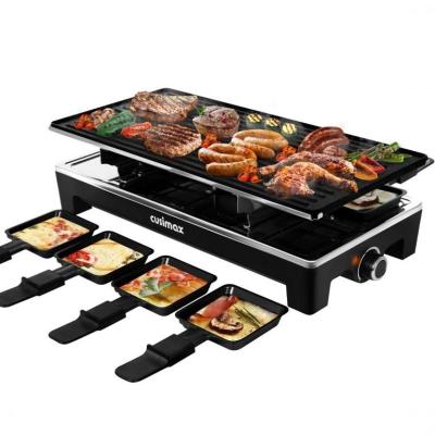 China Electric Household CUSIMAX Raclette Grill Panel, Portable 2 in 1 Korean Indoor BBQ Grill for sale