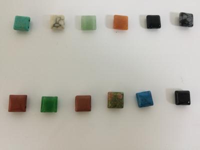China 2 hole semi stone squares 10x10 for jewelry making for sale