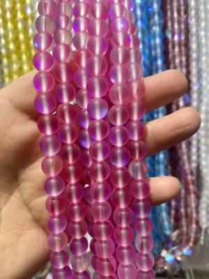 China Matte mermaid glass round bead for jewelry DIY for sale