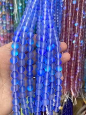 China Matte mermaid glass round bead for jewelry DIY for sale