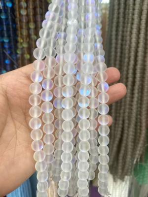 China Matte mermaid glass round bead for jewelry DIY for sale