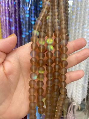 China Matte mermaid glass round bead for jewelry DIY for sale