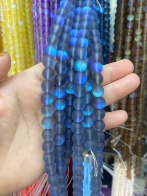 China Matte mermaid glass round bead for jewelry DIY for sale