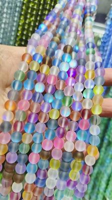 China Multicolor Matte mermaid glass round bead for making crafts for sale