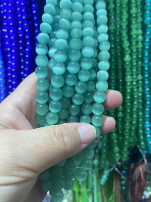 China 4/6/8/10/12mm round Mint green cat eye for sale