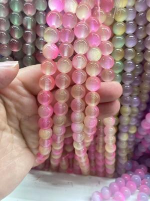 China 6/8/ round beads Pink gradient cat eye for sale