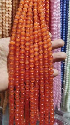 China 4/6/8/10/12mm round beads orange cat eye for sale